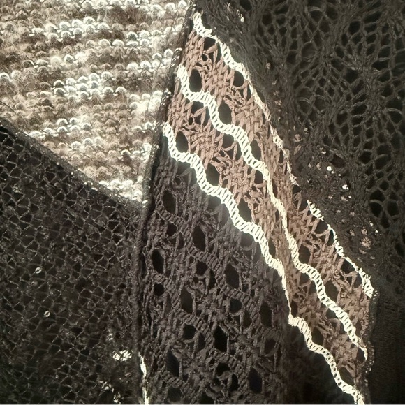 🇨🇦 Minkas Quirky Lagenlook Patchwork Lace Mesh Tunic - Picture 2 of 8